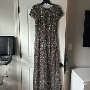 Gunmetal short sleeve gown